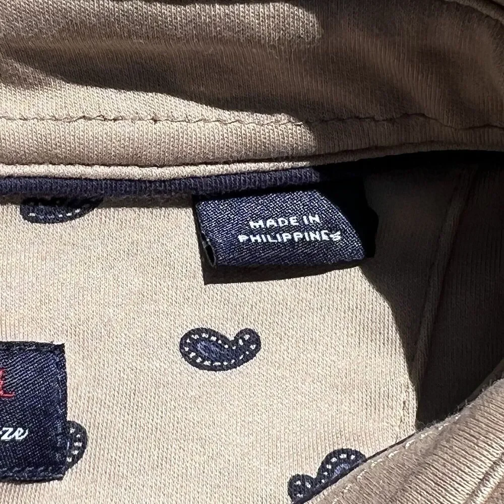 Cremieux Classics Mens Polo Shirt Size‎ L Khaki Geo Print